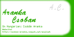 aranka csoban business card